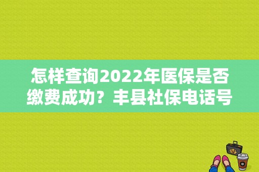 怎样查询2022年医保是否缴费成功？丰县社保电话号码